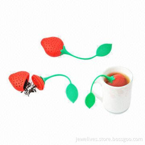 Eco-friendly strawberry-shaped silicone tea infuser